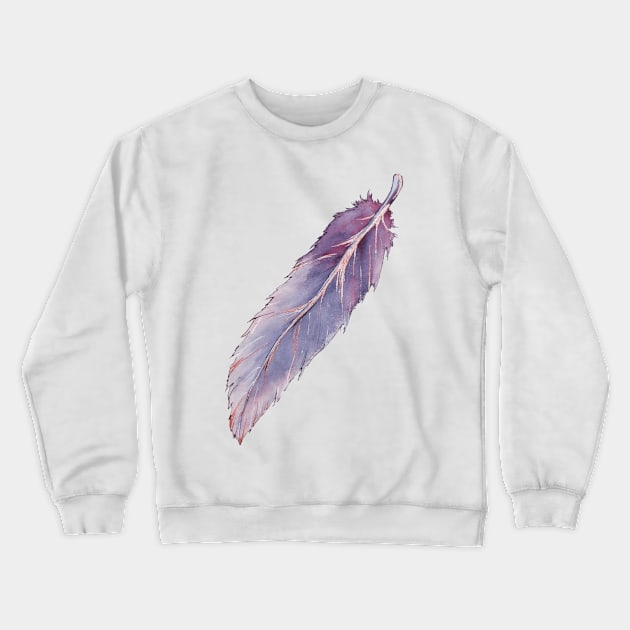 Watercolor lavender rose gold feather Crewneck Sweatshirt by Jessfm